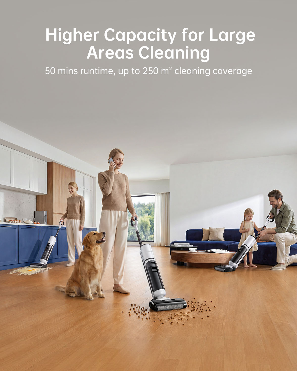 Honiture M7 wet dry vacuum cleaner with a sleek design, shown with attachments for multi-surface cleaning and a compact build.