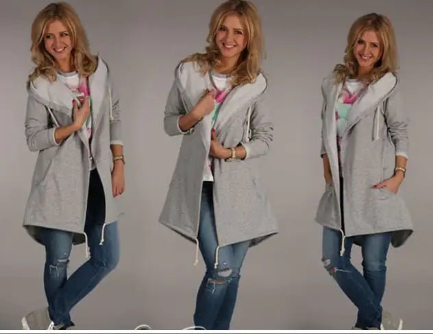 Hooded Long Sleeve Women's Sweatshirt - BACKUPMYFILESNOW