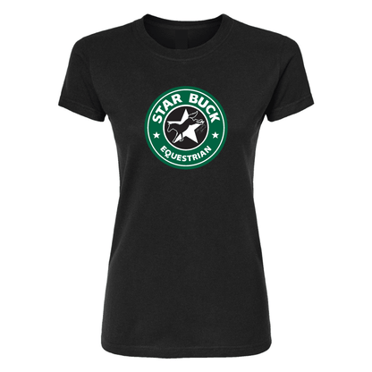Black Starbuck Equestrian Tee by Horseplay Apparel, lightweight cotton t-shirt featuring equestrian-themed design.