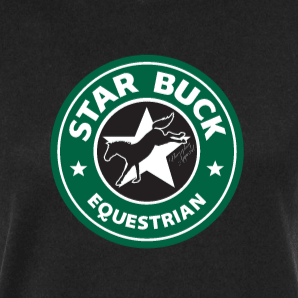 Black Starbuck Equestrian Tee by Horseplay Apparel, casual cotton T-shirt with equestrian-themed design and comfortable fit.