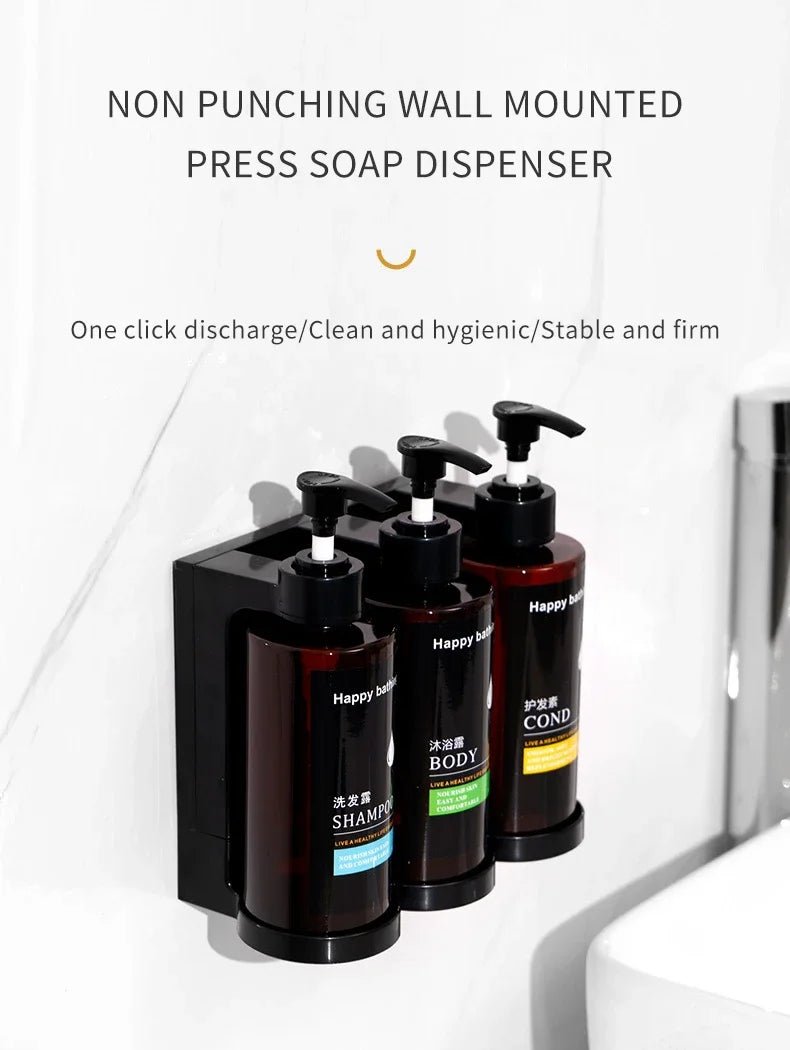 Hotel Shampoo and Shower Gel Separate Bottles Wall Mounted No Punching Hand Sanitizer Boxes Wall Mounted Manual Soap Dispensers - BACKUPMYFILESNOW