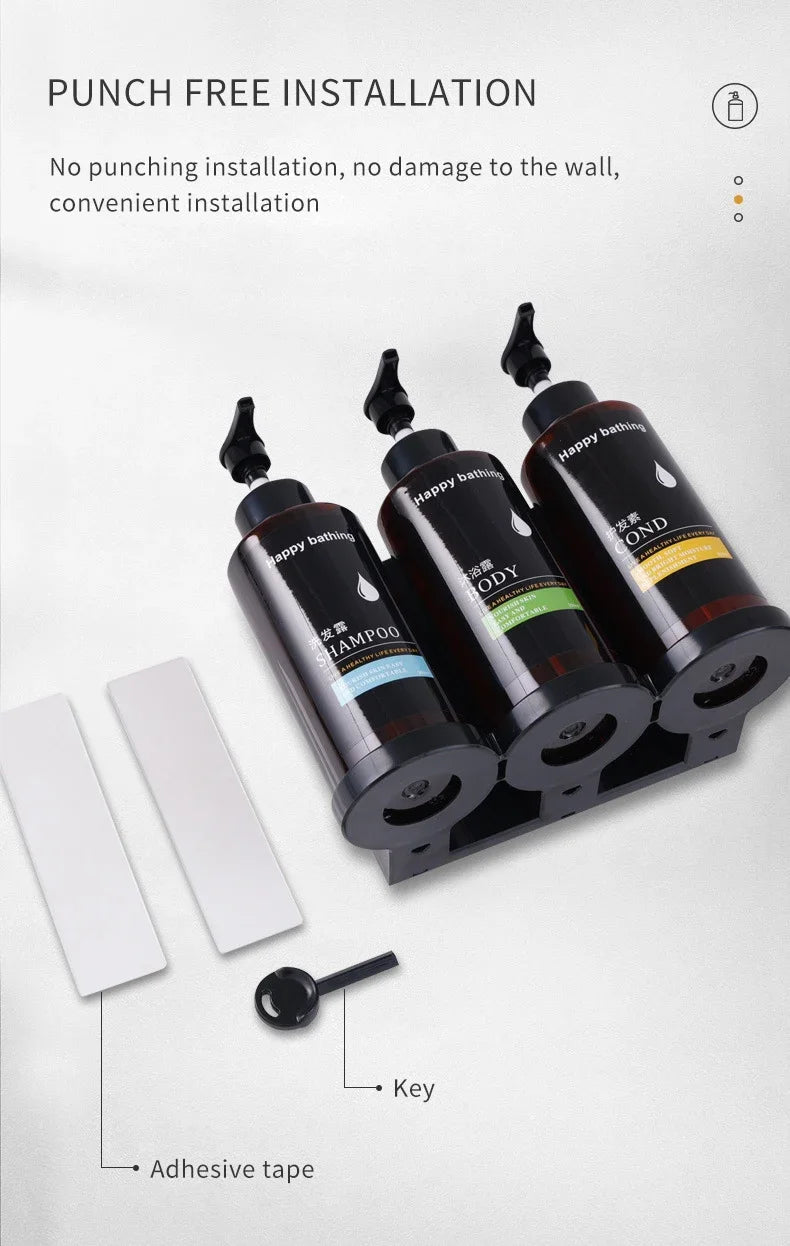 Hotel Shampoo and Shower Gel Separate Bottles Wall Mounted No Punching Hand Sanitizer Boxes Wall Mounted Manual Soap Dispensers - BACKUPMYFILESNOW