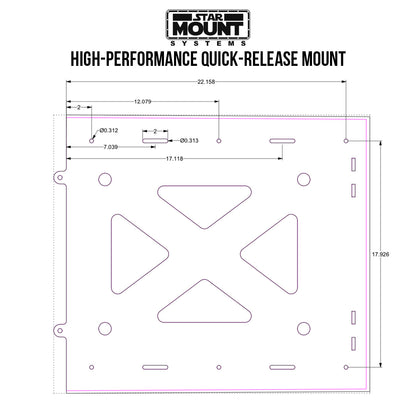 Quick-Release Mount for Starlink High Performance In-Motion Dish (Gen 2)