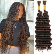 Human Braiding Hair 100g 20 Inch Deep Wave Bulk Human Hair Dark Brown 4 Wet and Wavy Human Hair Bundles for Braiding No Weft 12A Brazilian Virgin Human Hair - BACKUPMYFILESNOW