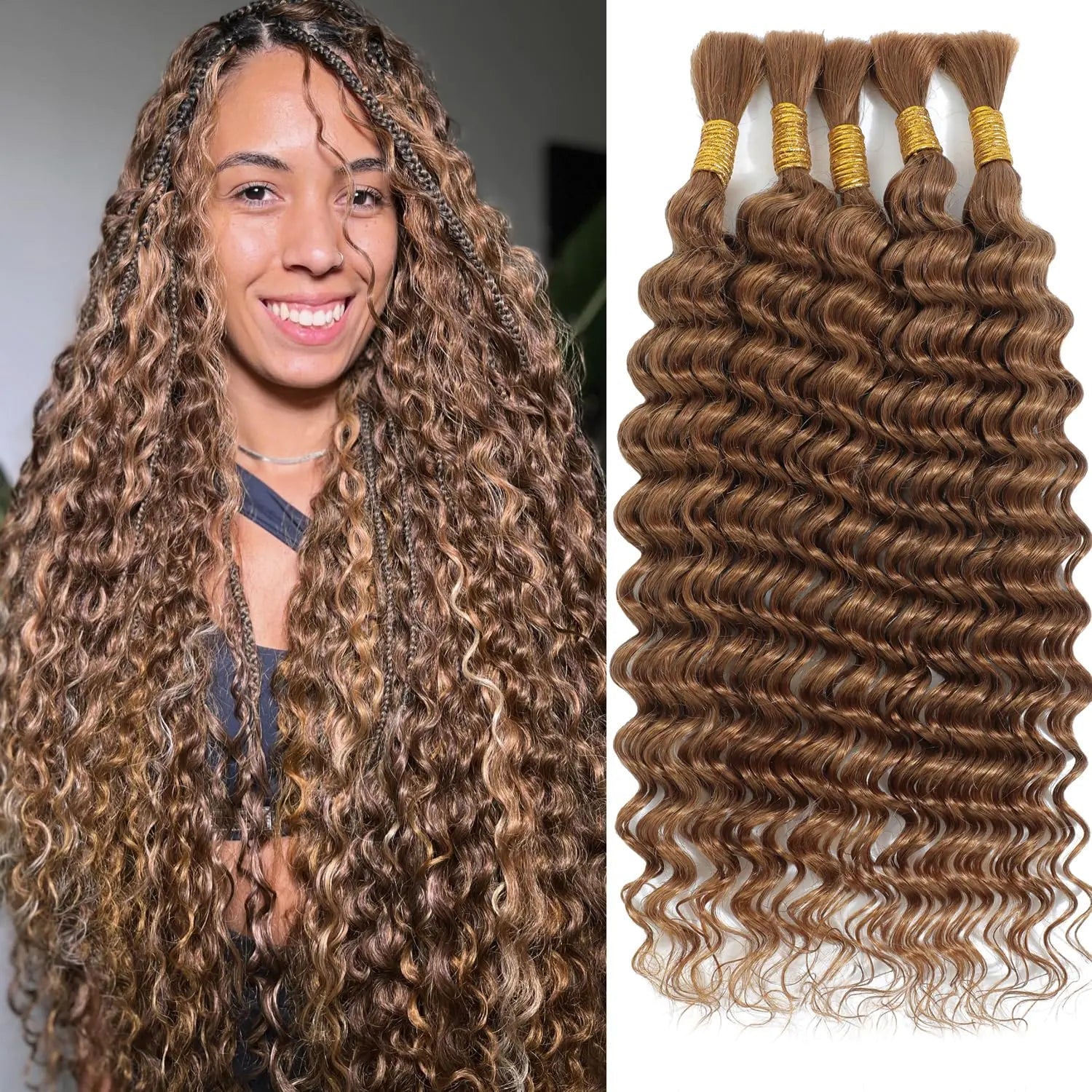 Human Braiding Hair 20 Inch 5 Bundles Deep Wave Bulk Human Hair for Braiding Human Hair Braiding Hair No Weft 100% Unprocessed 12A Human Braiding Hair for Boho Braids 150g 30 - BACKUPMYFILESNOW