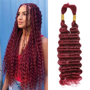 Human Braiding Hair 20 Inch Deep Wave Bulk Human Hair Braiding Hair No Weft 2 Bundle 100g 10A Brazilian Curly Human Hair Extensions for Boho Braids Human Hair for BraidingBurgundy - BACKUPMYFILESNOW