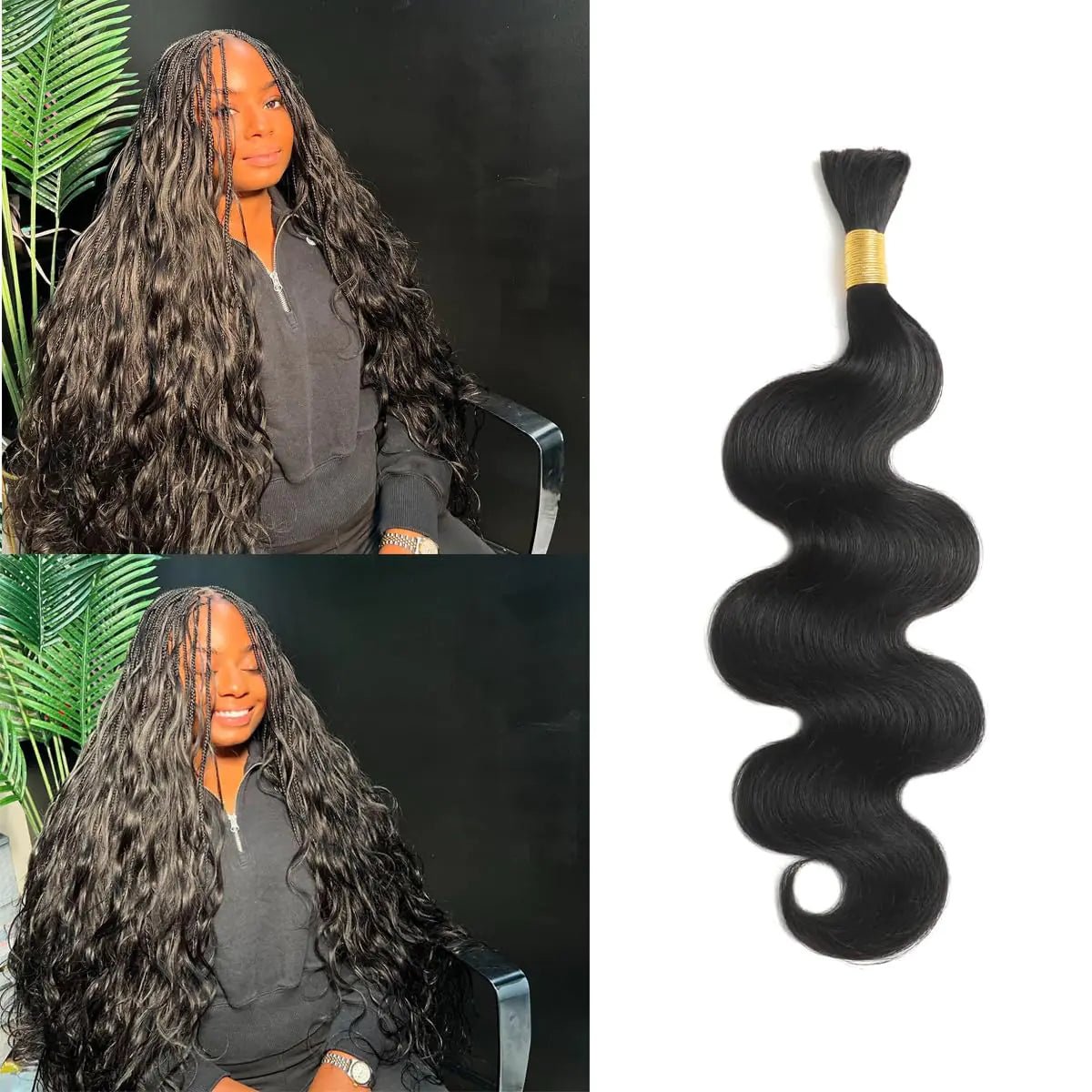 Human Braiding Hair Body Wave Bulk Human Hair for Braiding No Weft 1 Bundle 100g 10A Brazilian Curly Human Hair Extensions for Boho Braids Body Wave Human Hair Braiding Hair (26 Inch) - BACKUPMYFILESNOW