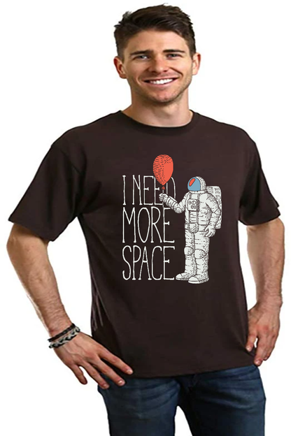 Men's graphic T-shirt by Spun Bamboo featuring a space-themed design in bamboo viscose and organic cotton fabric.