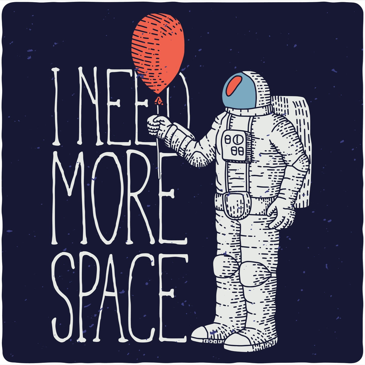 Men's graphic T-shirt from Spun Bamboo, made of bamboo viscose and organic cotton, featuring a "I Need More Space" print on short sleeves.