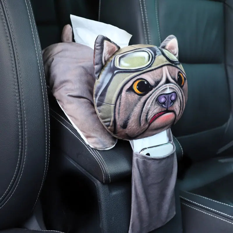 Cute Plush Car Armrest Tissue Box Holder