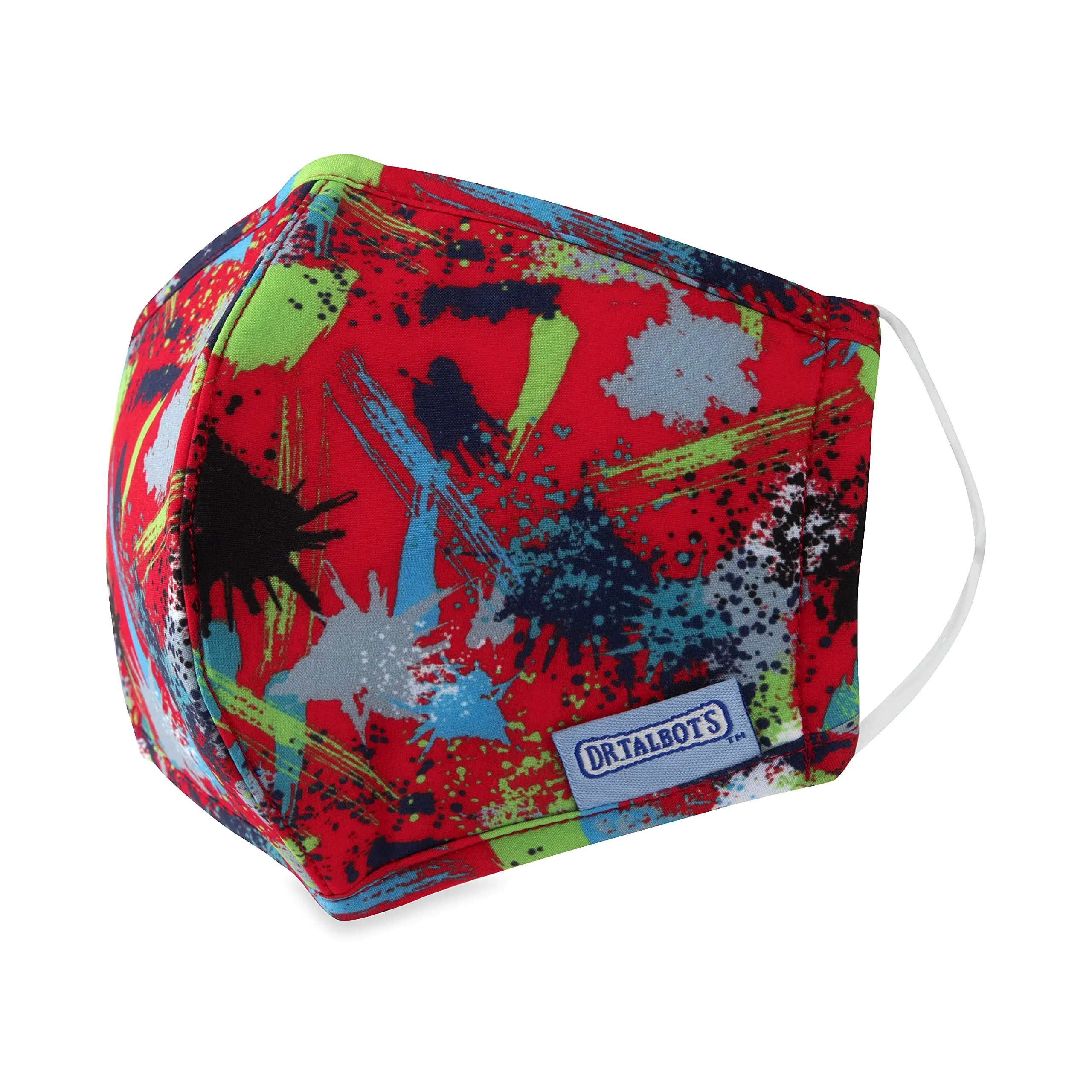 Dr. Talbots Kid’s Washable Cloth Cup Face Mask for Personal Health by Nuby Paint Splatter 6-12 Years Old