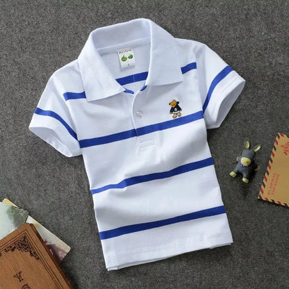 CUHK Children's Cotton Striped Polo Shirt
