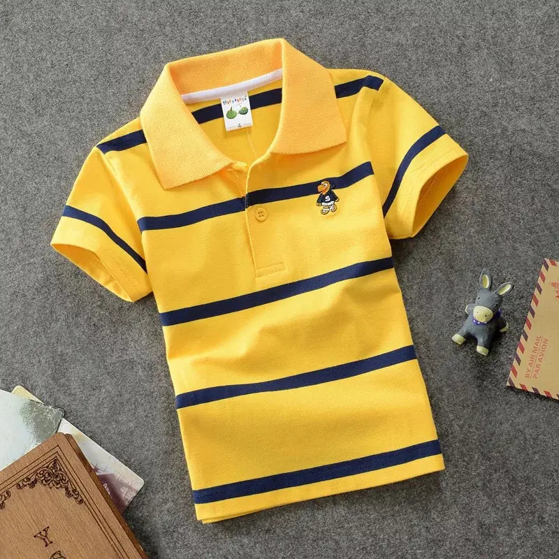 CUHK Children's Cotton Striped Polo Shirt