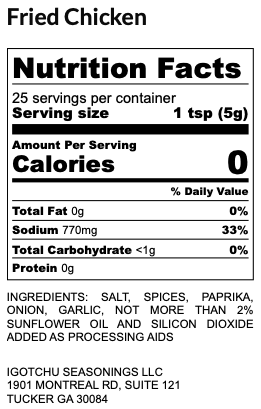 Igotchu Fried Chicken Seasoning in a 5.5 oz jar, part of Igotchu Seasonings' spices and seasonings collection.