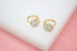 MIA Jewelry Flower CZ Gemstone Huggies Earrings featuring floral design and sparkling cubic zirconia for elegant style