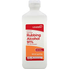 Pasteur Pharmacy 31oz bottle of Leader Isopropyl Alcohol 91% for first aid and sanitizing purposes.