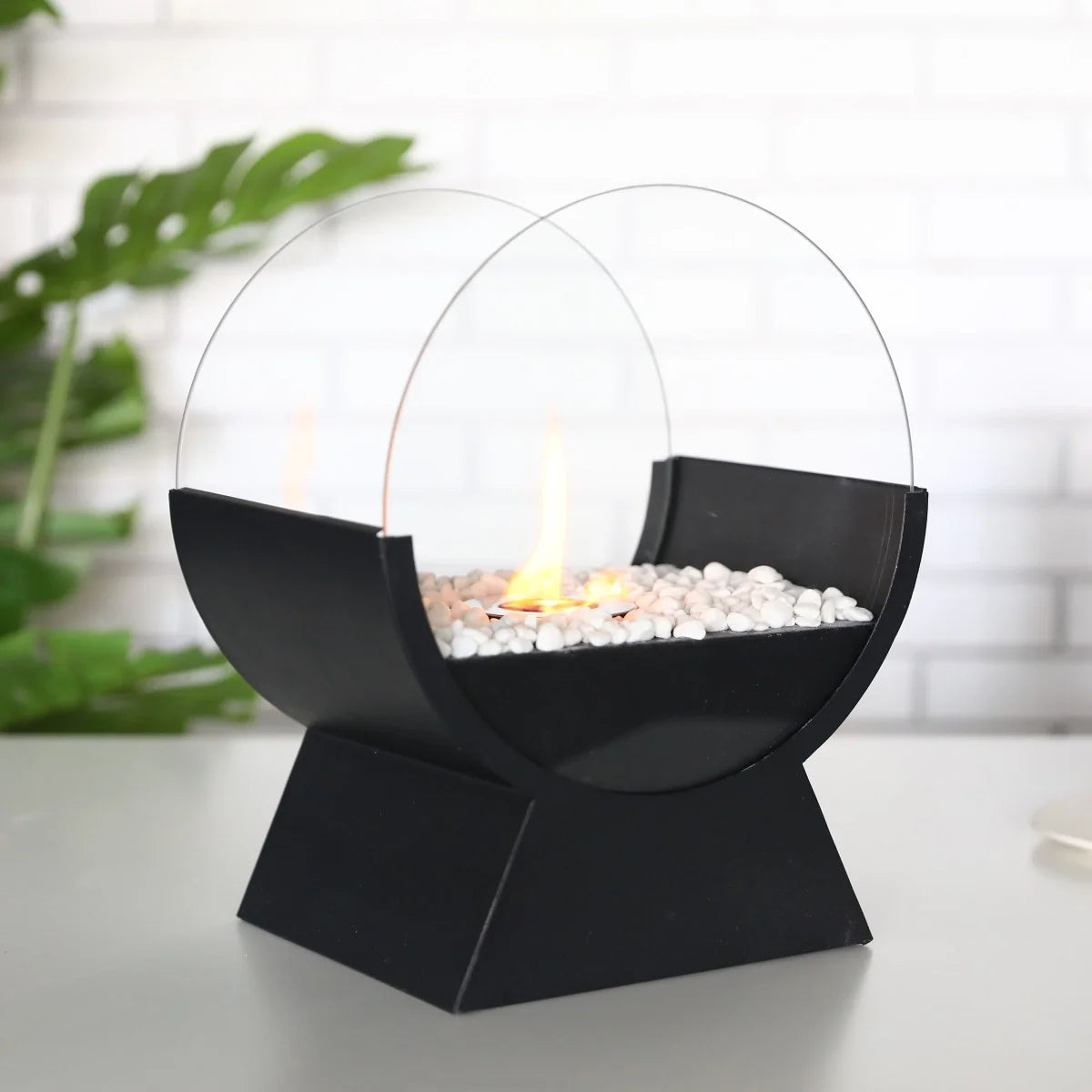 Indoor gel and ethanol tabletop fireplace by JHY DESIGN, 13.5 inches tall with a modern, sleek design for cozy indoor ambiance.