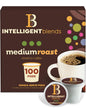 Intelligent Blends Dark Roast Coffee Pods Variety Pack, 50 count, single serve, 100% Arabica, compatible with Keurig K Cups.