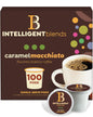 Intelligent Blends Medium Dark Roast Coffee Pods, 100 ct, single-serve, 100% Arabica, compatible with Keurig K Cups machine.