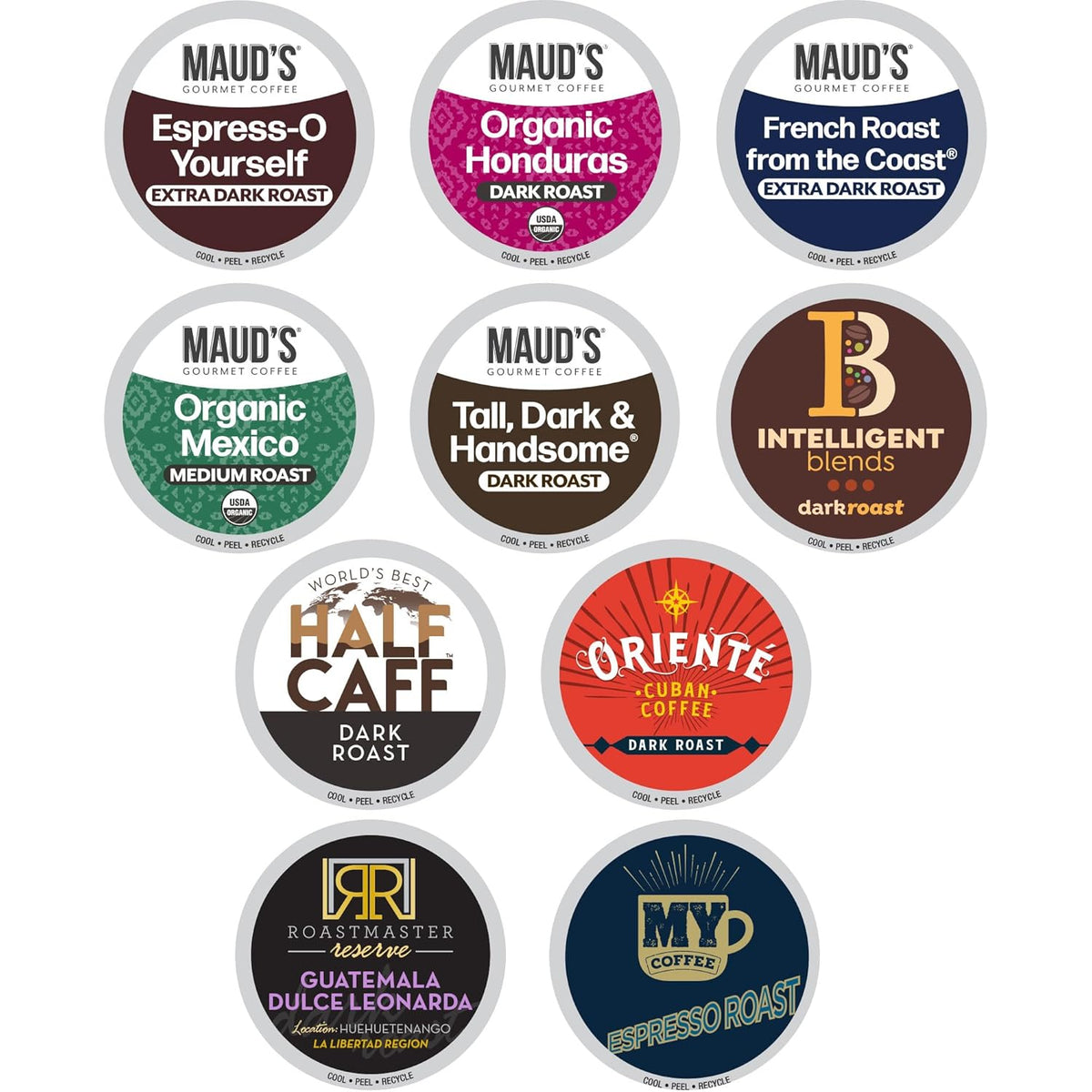 Intelligent Blends Medium Dark Roast Coffee Pods, 100 count, single serve, 100% Arabica, compatible with Keurig K Cups maker.