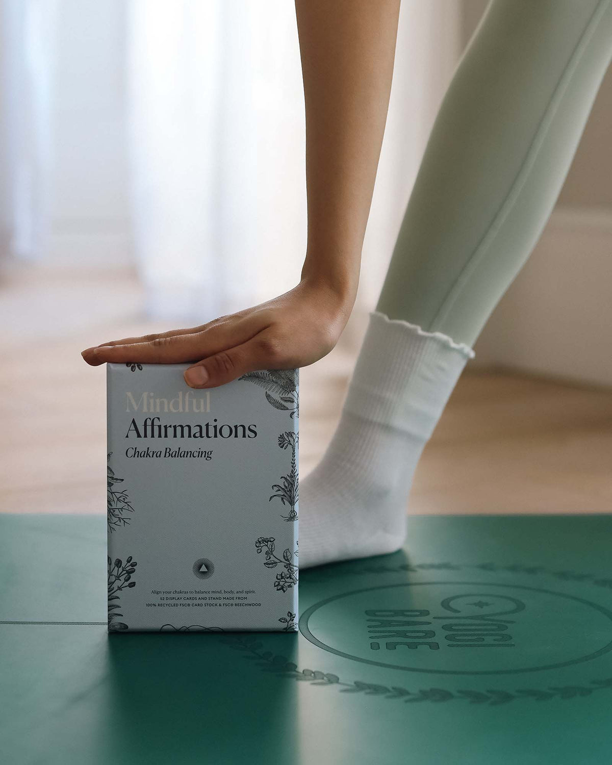 Mindful affirmations card deck for chakra balancing by Intelligent Change, featuring positive affirmations for each chakra.