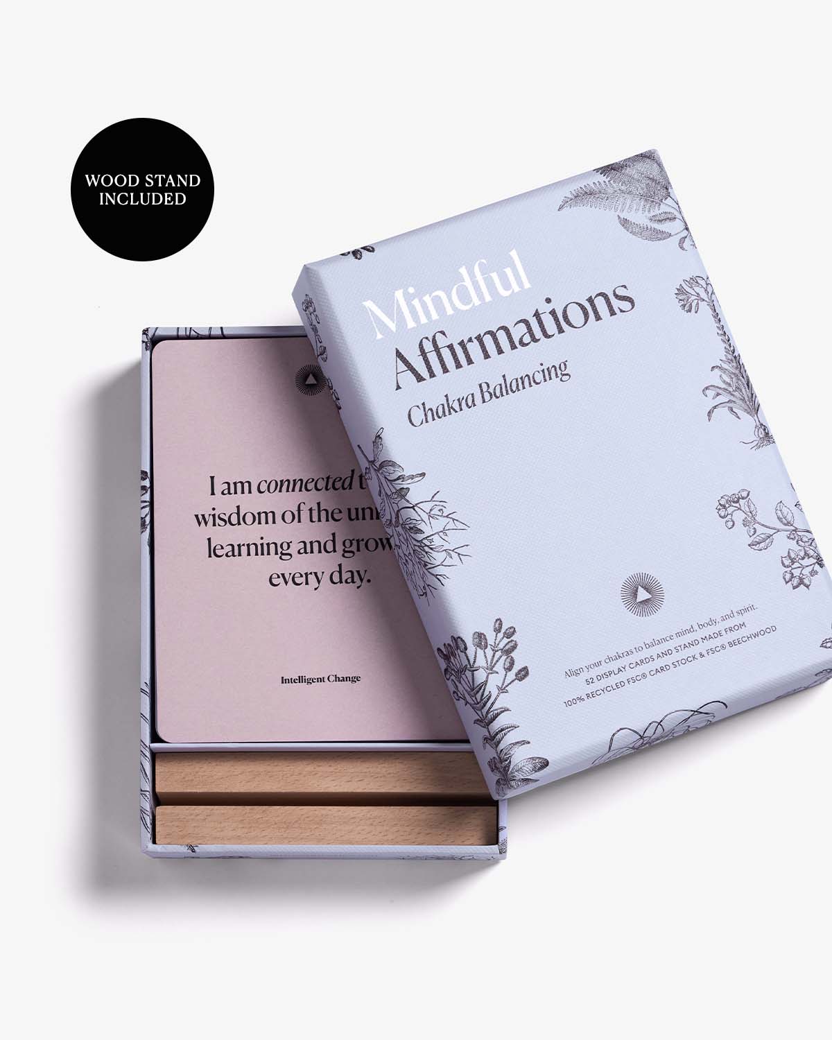 Image of Intelligent Change mindful affirmations card set focused on chakra balancing and spiritual mindfulness.