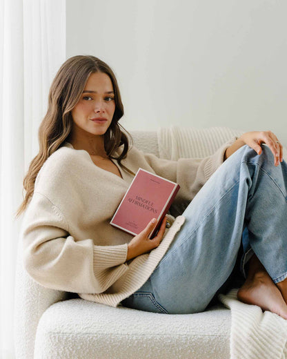 A book titled "Mindful Affirmations for Women" by Valeria Lipovetsky from Intelligent Change, featuring a soft, calming cover design.