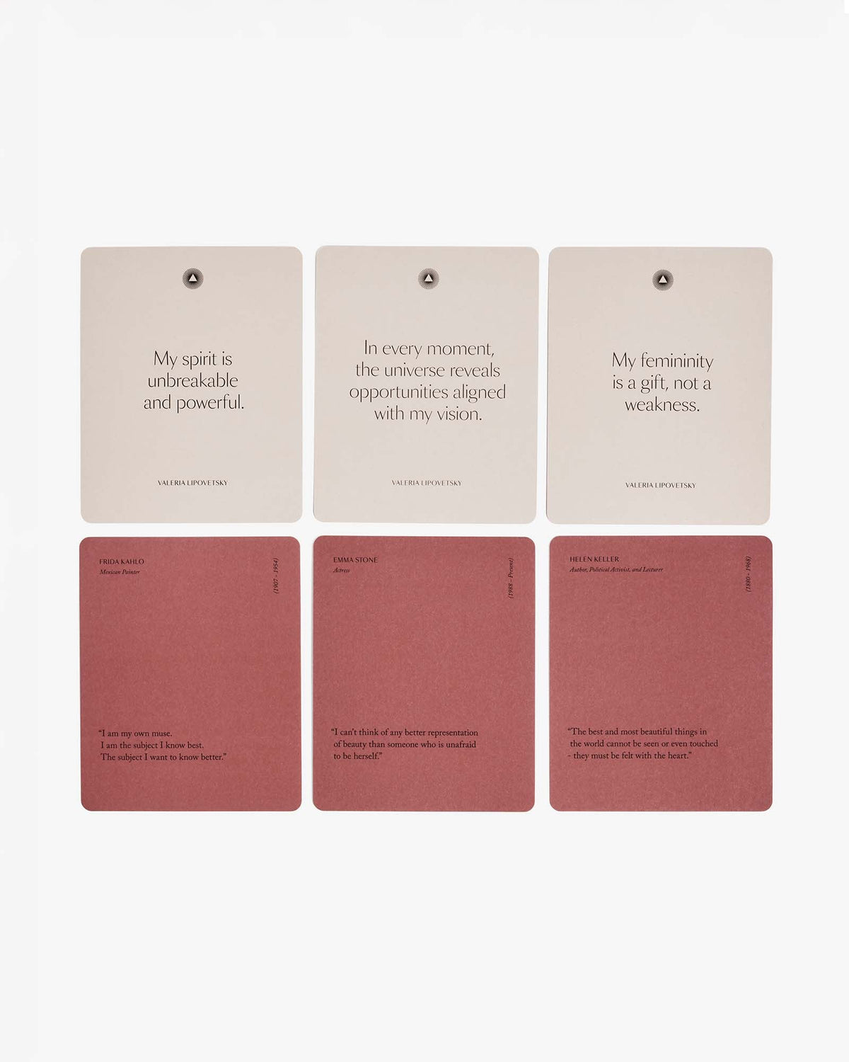 A book titled "Mindful Affirmations for Women" by Valeria Lipovetsky, featuring a calming cover design on a clean background.