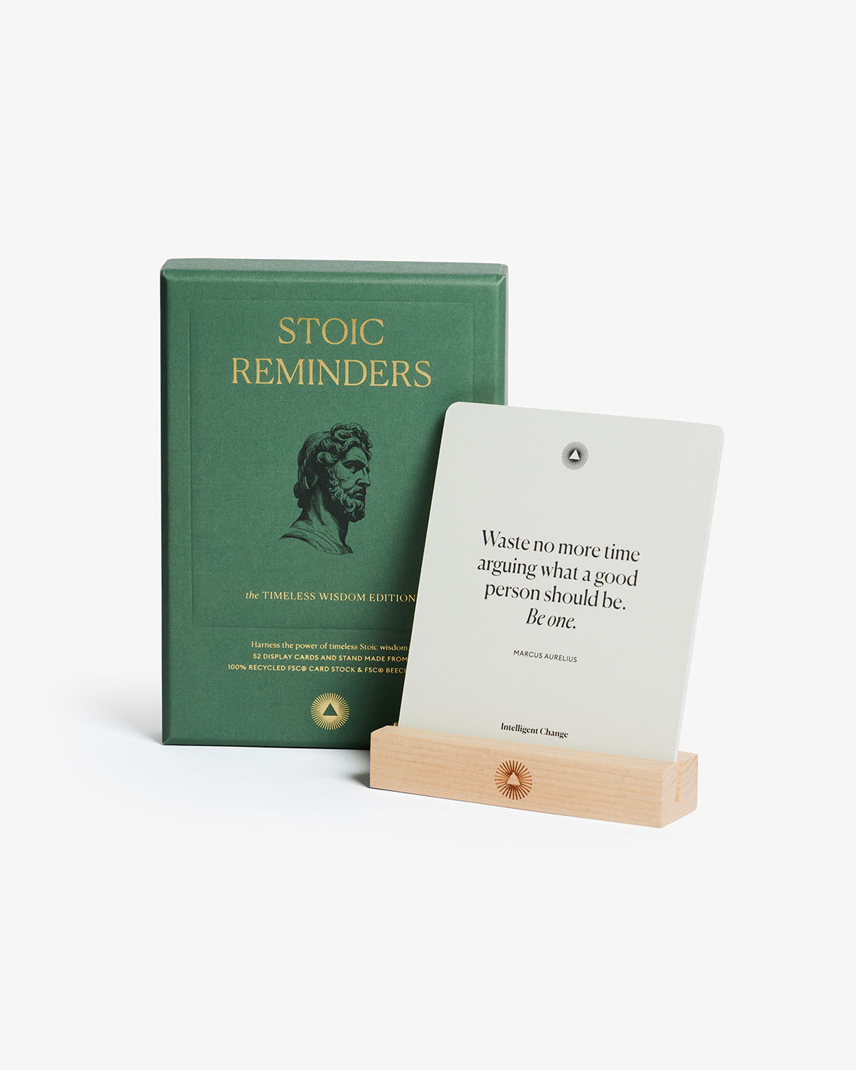 Set of Stoic Reminders Quote Cards by Intelligent Change featuring mindful affirmation cards with inspiring quotes for daily reflection.