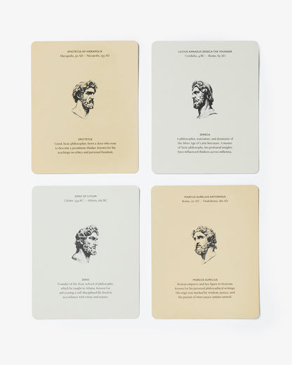 Set of Stoic Reminders Quote Cards by Intelligent Change featuring mindful affirmation cards with inspiring quotes.