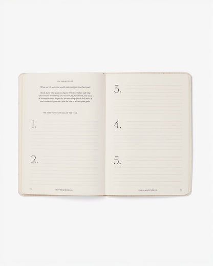 Green Best Year Journal Essential by Intelligent Change, a mindfulness journal with a clean design and inspiring pages.