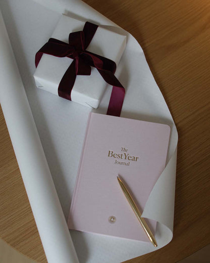 Pink Best Year Journal by Intelligent Change for mindfulness, featuring a soft cover and inspiring design for personal reflection.