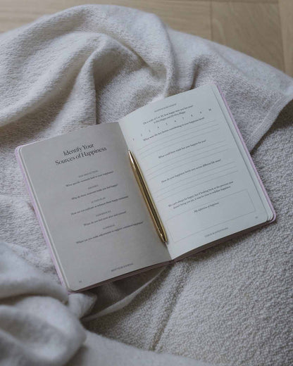 Pink Best Year Journal by Intelligent Change, a mindfulness journal with a soft cover and inspiring design for daily reflection.
