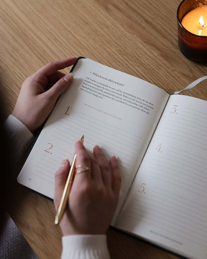 Pink Best Year Journal by Intelligent Change for mindfulness, featuring a soft pink cover and inspiring design.