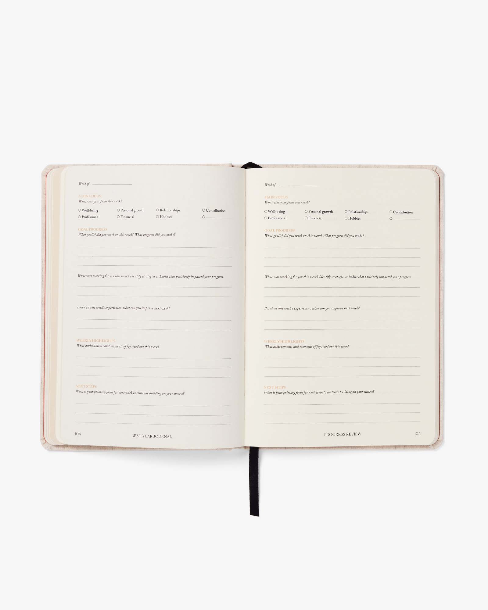 Pink Best Year Journal by Intelligent Change for mindfulness, featuring a soft cover and inspiring design for daily reflection.