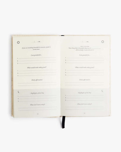The Five Minute Journal - Original Linen, a mindful journal with a soft linen cover for daily gratitude and reflection.