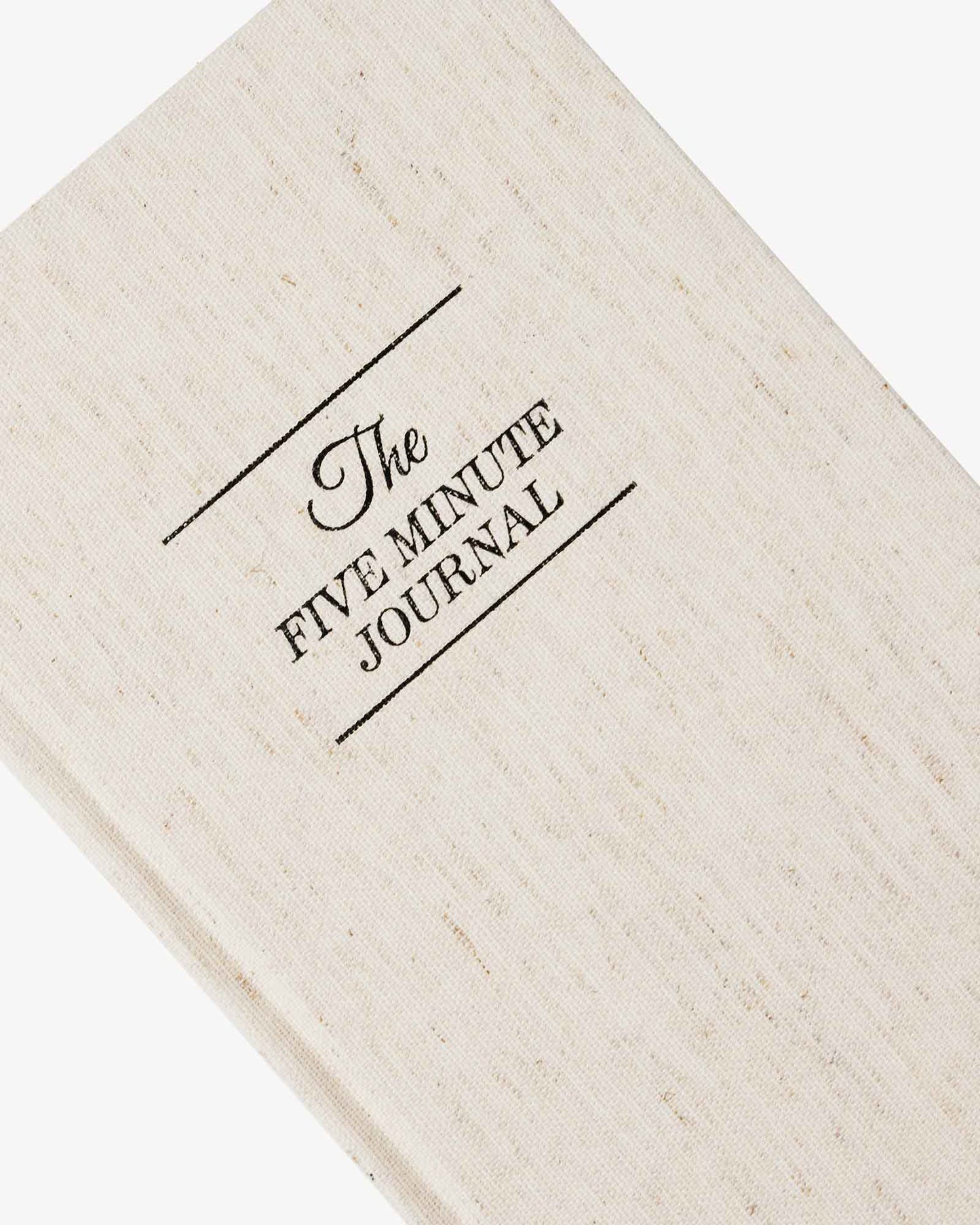 The Five Minute Journal - Original Linen by Intelligent Change, a mindfulness journal with a textured linen cover and guided prompts inside.