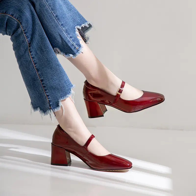 Summer 2020 Women's Patent Leather Mary Jane Heels
