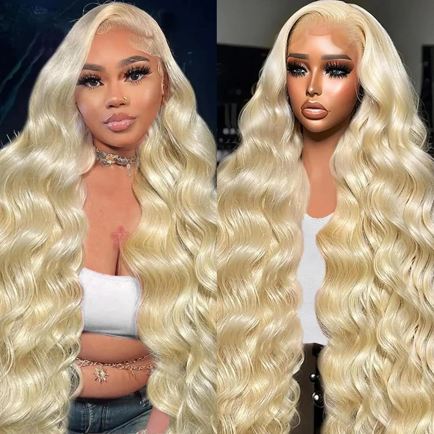 Jewhaut 613 13x4 Lace Front Wig Human Hair Body Wave Blonde Wig Human Hair 613 HD Transparent Lace Frontal Wigs Human Hair Pre Plucked Blonde Human Hair Wig 32 Inch - BACKUPMYFILESNOW