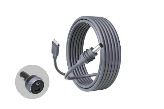 JOWUA Starlink Mini USB-C to DC 3M power cable for EVs, compatible with Cybertruck, Model S, 3, X, Y, in black