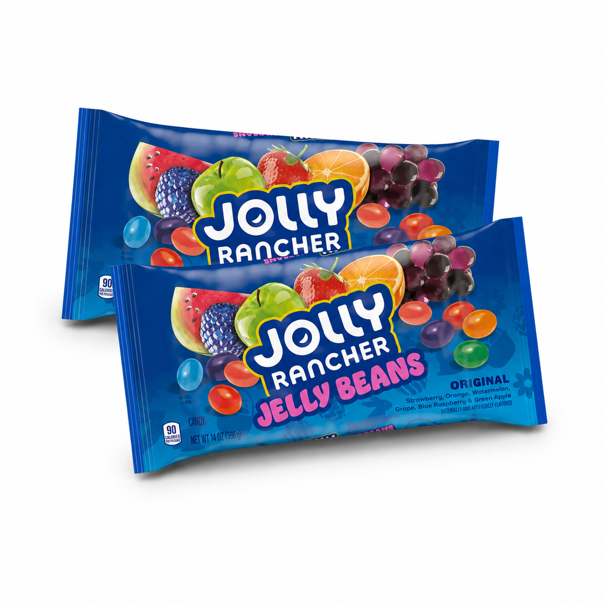 Assorted Jolly Rancher Jelly Beans Candy in a 14 oz bag, colorful and fruity, by Candy In Bulk.