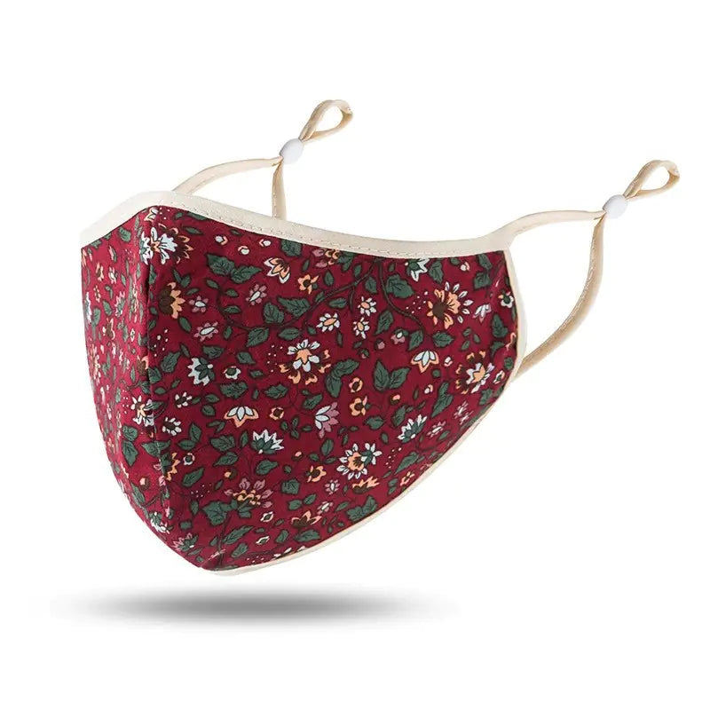 Adjustable Cotton Print Face Mask - Breathable and Washable