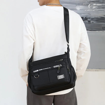KAIGUANG Yummy Mummy Bag large black Oxford shoulder bag with multi-layer pockets, casual men's crossbody fashion messenger bag