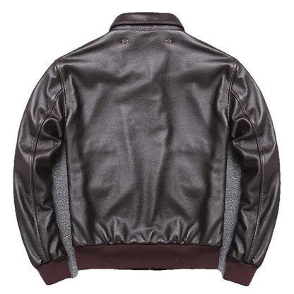 Karl Men's Bomber Leather Jacket - Black, M