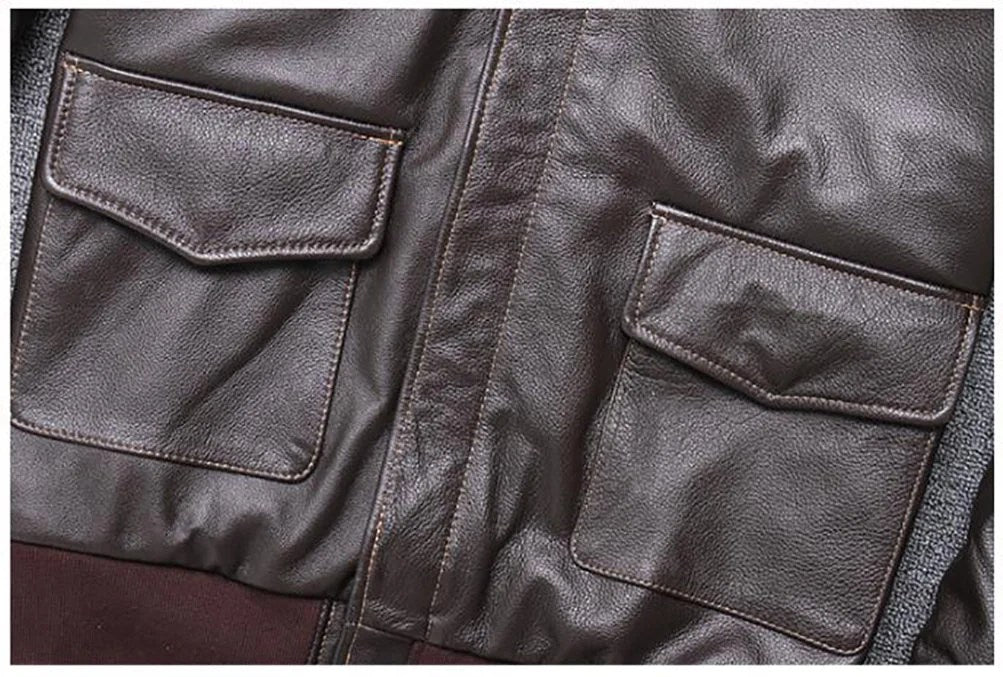 Karl Men's Bomber Leather Jacket - Black, XXL