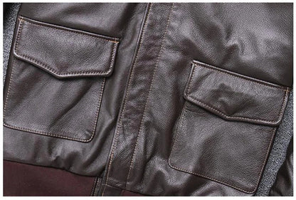 Karl Men's Bomber Leather Jacket - Black, XXL