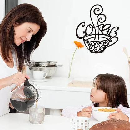 Coffee Cup Metal Wall Decor for Coffee Bar (1 PCS)