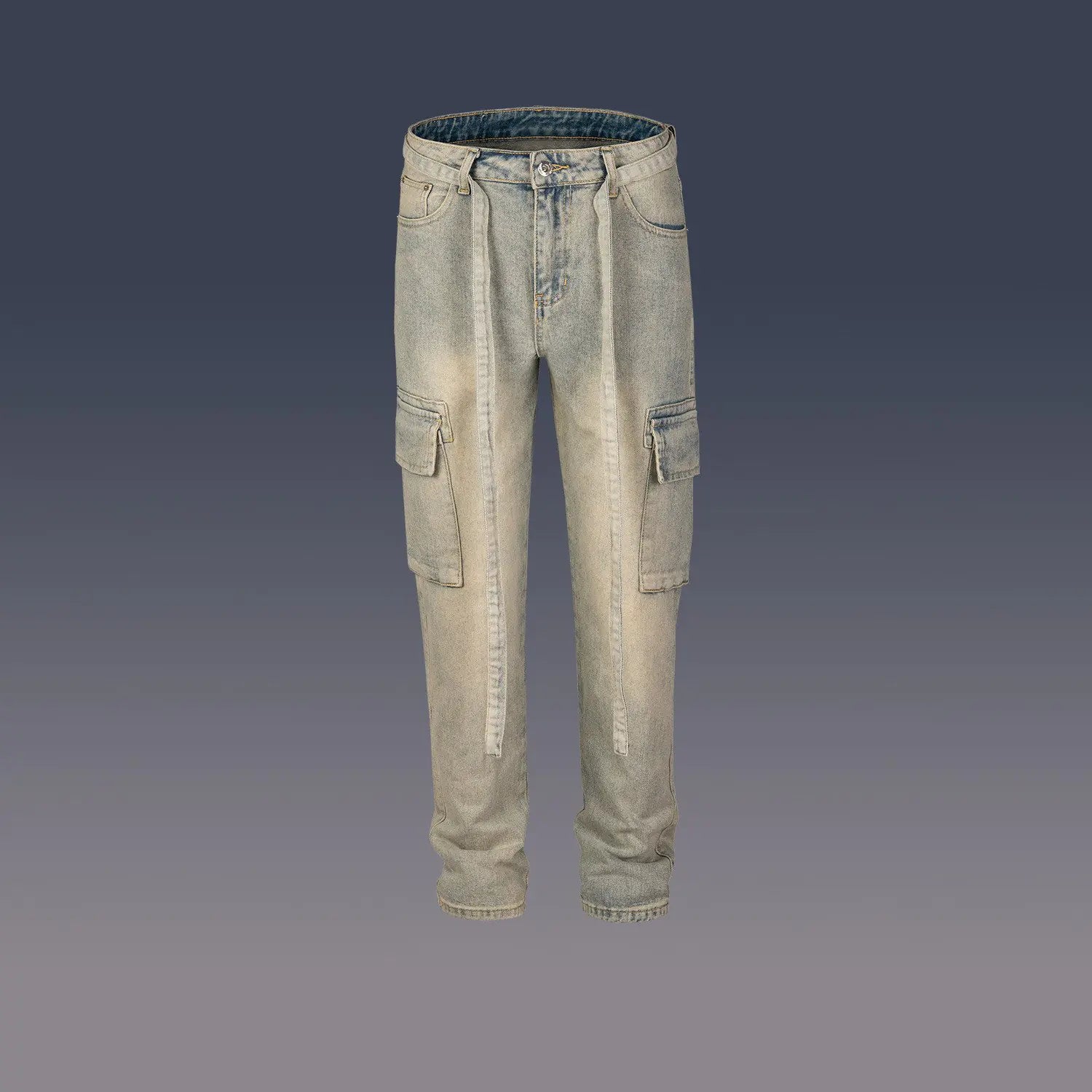 Men's High Street Distressed Multi-Pocket Trousers