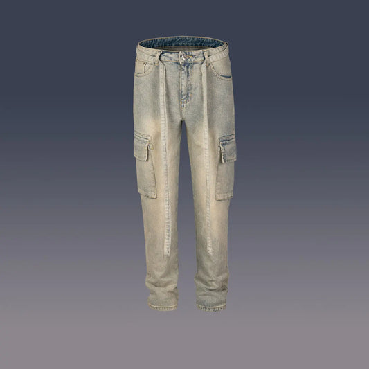 Men's High Street Distressed Multi-Pocket Trousers