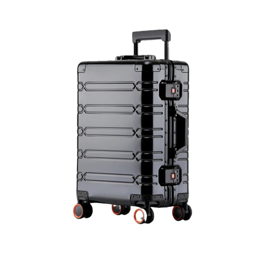 Rose gold Keeten Store 2024 large capacity aluminum luggage set with carry-on sizes for women and girls, durable for travel.